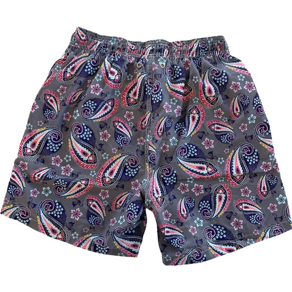 OndadeMar Swim Trunks. Paisley Print. Gray, purple. M - Picture 2 of 6